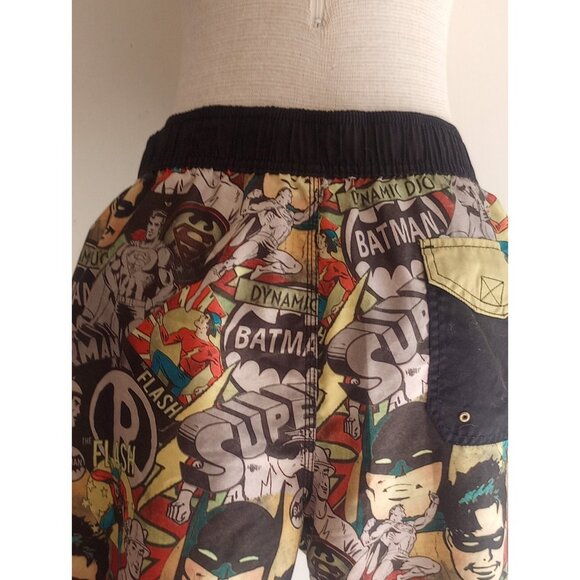 DC Comics Men's Batman Robin Superman Flash Board Shorts Swim Trunks - Size L - Picture 3 of 7